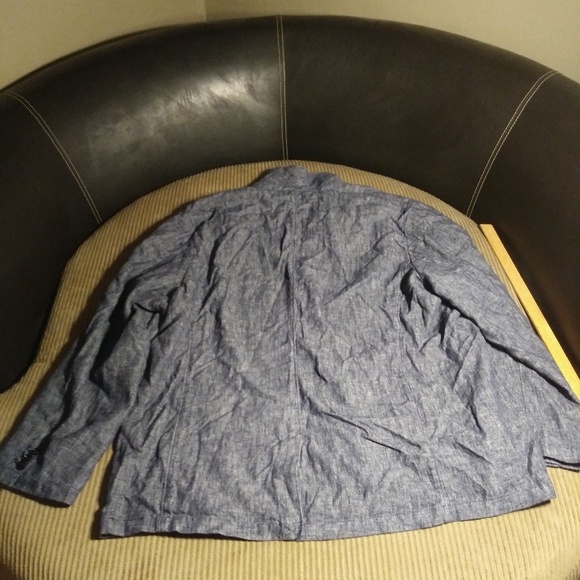 Mens Denim Blue Big and Tall Blazer - Picture 5 of 6